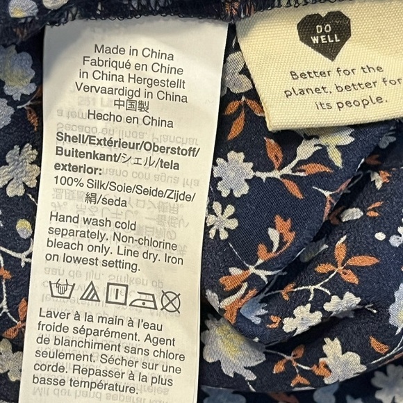 Madewell Floral Print Blouse - Navy and White - Picture 8 of 8